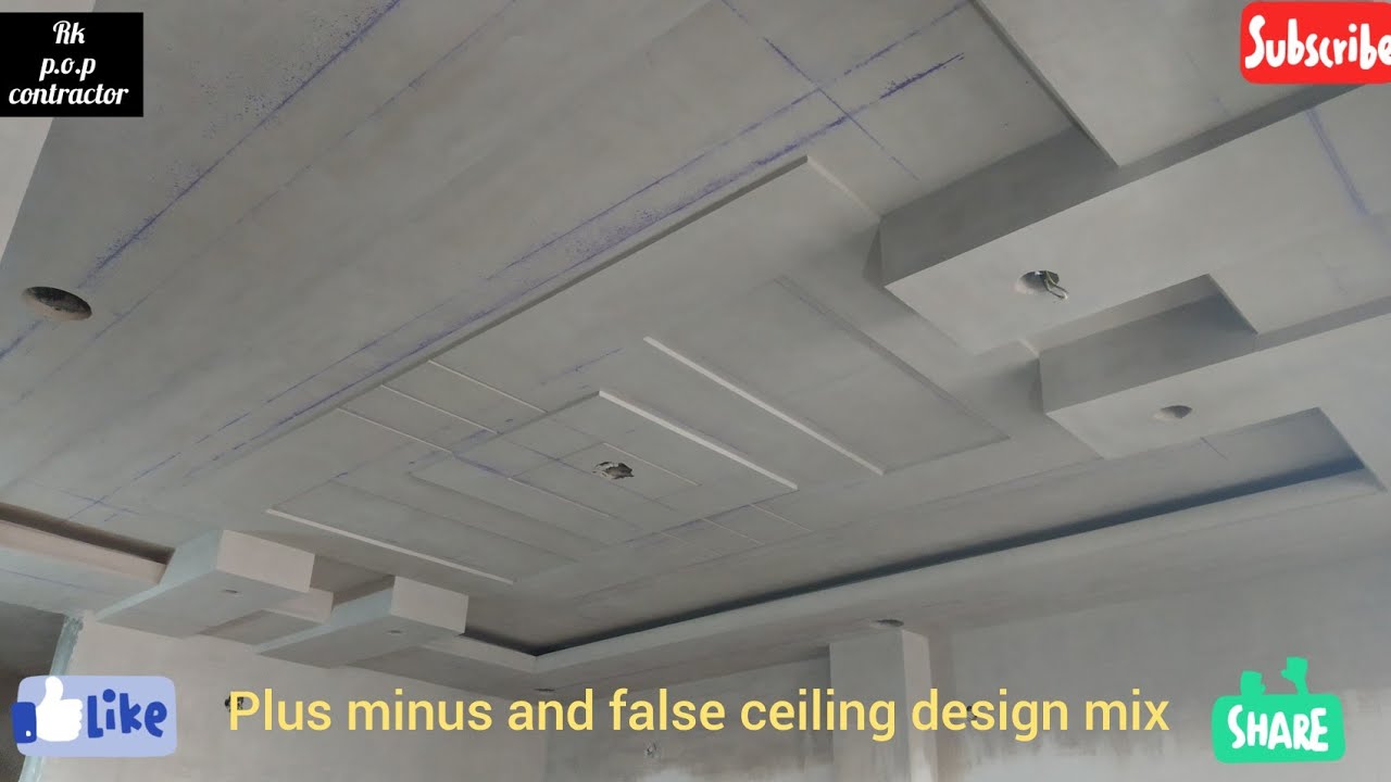 Mix False Ceiling And Minus Plus P O P Design Rk P O P Contractor