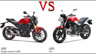 Honda CB 300 R vs Honda VTR 250 Test specification comparison