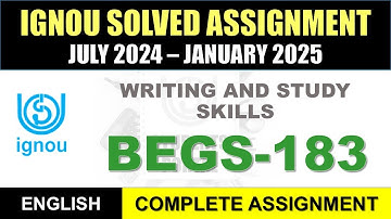 BEGS 183 Solved Assignment 2024-25 || begs-183 solved assignment in English || July 2024 to Jan 2025