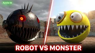 PACMAN VS MONSTER PACMAN VS CARTOON CAT VS ROBOT PACMAN