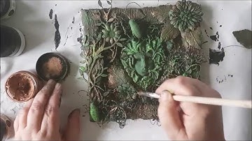 Be Kind To Nature Reversed Mixed Media Canvas with Moss EffectTexture Paste