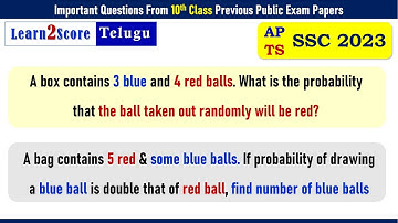 Important Questions from Probability Chapter 10th Class Maths AP TS