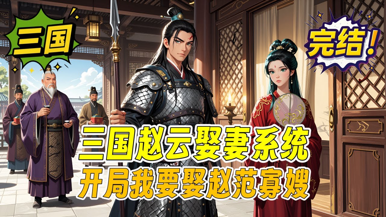 完结《三国赵云娶妻系统：开局我要娶赵范寡嫂》赵云决定放肆一回，喜娶樊氏为妻后，结果穿越所带系统开启，套路喜人。#穿越 #三国 #战争 #完结 #有声书 #一口气看完