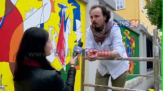 Eljan Tanini Sjell Krijesat E Mitologjisë Së Fëmijërisë Së Tij Në Murin E Ministrisë Së Arsimit