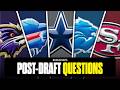 Biggest post-draft questions for Ravens, Bills, Cowboys, Lions, &amp; 49ers 🤔
