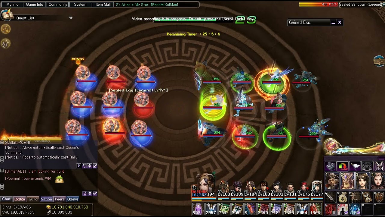 OT 17 8 min AFTER NERF Celestial Hunter - Atlantica Online