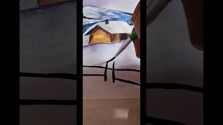 “Winter Night Painting”.#WinterArt#Shorts#LandscapeArt#ytshorts #becreativewithbhoomi