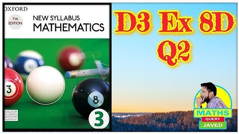 Q2 || Ex-8D || D3 || NSM || Further Trigonometry || O