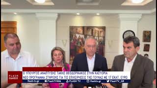 Ο ΥΠΟΥΡΓΟΣ ΑΝΑΠΤΥΞΗΣ ΤΑΚΗΣ ΘΕΟΔΩΡΙΚΑΚΟΣ ΣΤΗΝ ΚΑΣΤΟΡΙΑ,   ΝΕΟ ΠΡΟΓΡΑΜΜΑ ΣΤΗΡΙΞΗΣ ΓΙΑ ΤΙΣ ΕΠΙΧΕΙΡΗΣΕΙΣ