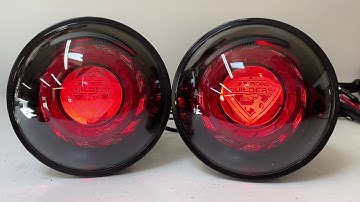 Custom built 7" Turbine Red Headlights - Jeep JK Wrangler //  Halos Angel Eyes Devil Eyes