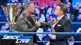 Shane McMahon gloats after defeating The Miz at WrestleMania: SmackDown LIVE, April 9, 2019