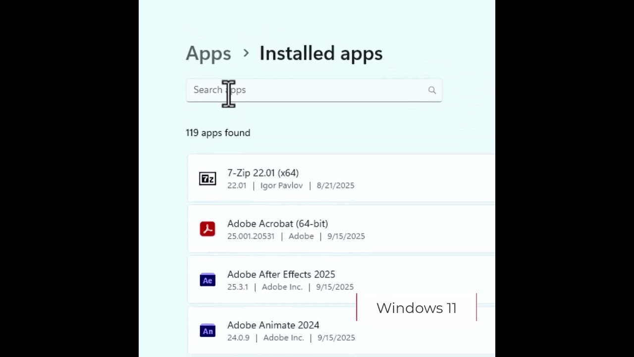 Windows 11 Removing Applications