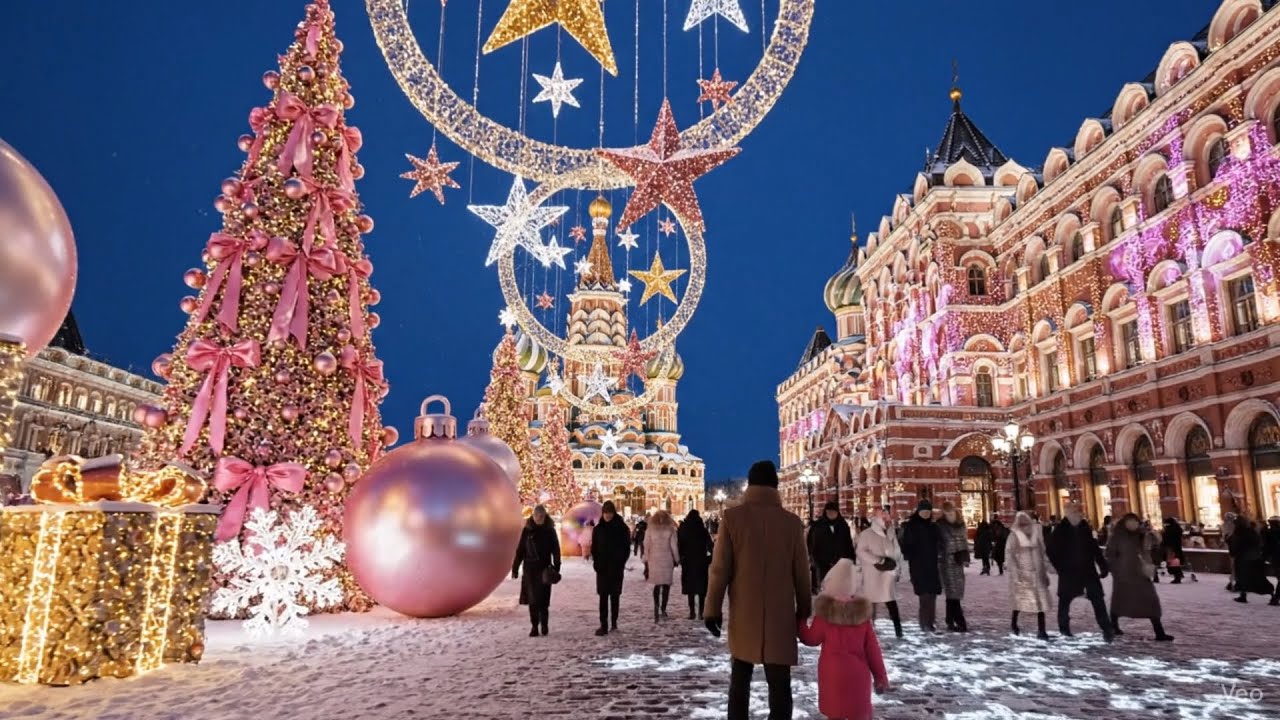 Christmas in Moscow, Russia | Winter Walk That Feels Unreal (4K HDR)