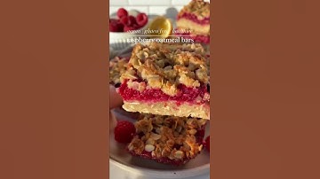 Raspberry Oatmeal Bars (recipe in description) #shorts