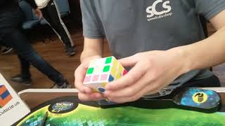 10.27 official 3x3 average
(8.95), 10.42, (11.78), 9.77, 10.62 = 10.27
missing second solve as the comp was a bit late so i didn’t want to spend too much time going around all the tables to place my camera, was fine for other stations with gaps between the tables
fifth solve looks like it has a turn in inspection but upon looking at it in slow motion it didn’t end up being a turn
pretty close to sub10, didn’t really do any 3x3 solves beforehand
didn’t record 7x7 because I didn’t have much space left on my phone, didn’t record 5x5 either because of the comp running late and I had to leave right after my last solve to catch the bus
Sponsored by SpeedCubeShop: http://bit.ly/2gtWeRt 10.27 official 3x3 average
