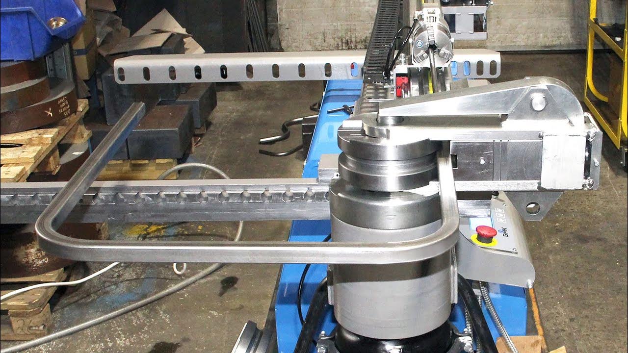 Гибка квадратной мебельной трубы на полуавтоматическом чпу трубогибе ...