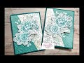 Gorgeous stippled roses split card
