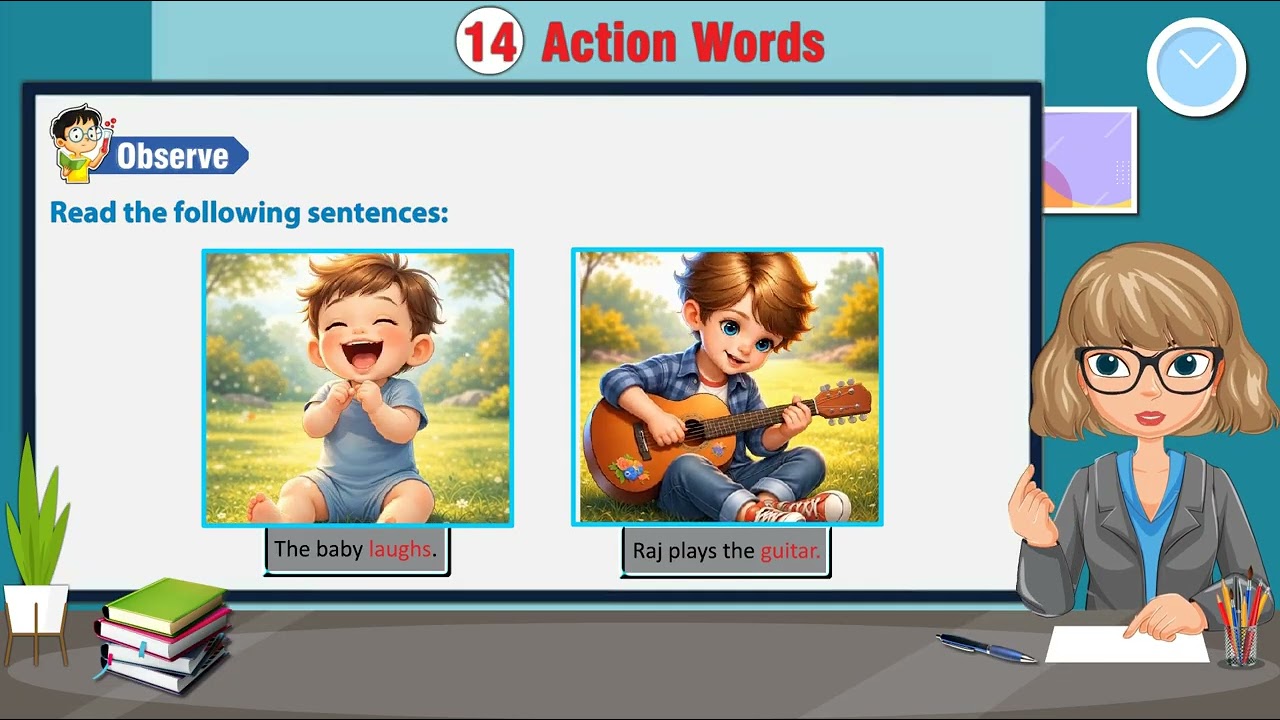 Ch 14 | Animation Junction | Grammar | Class 01 | Action Words | For children