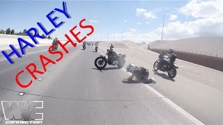 NASTY HARLEY CRASHES on the FREEWAY and STREETS