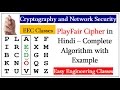 PlayFair Cipher in Hindi: Step-by-Step Algorithm with Example 🔐