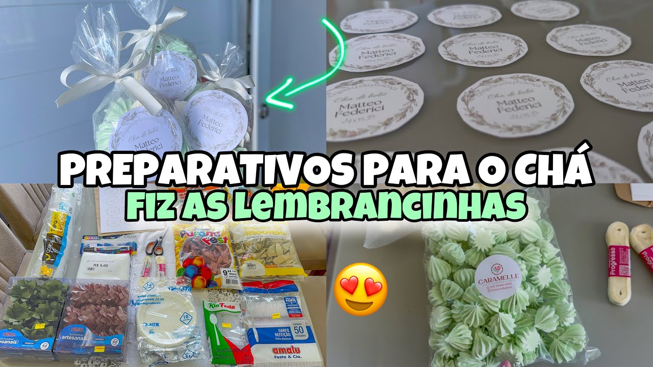 PREPARATIVOS O CHÁ DE BEBÊ DO MATTEO | DIA DE COMPRAS + FIZ AS LEMBRANCINHAS 💚