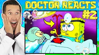 ER Doctor REACTS to Funniest SpongeBob SquarePants Medical Scenes #2