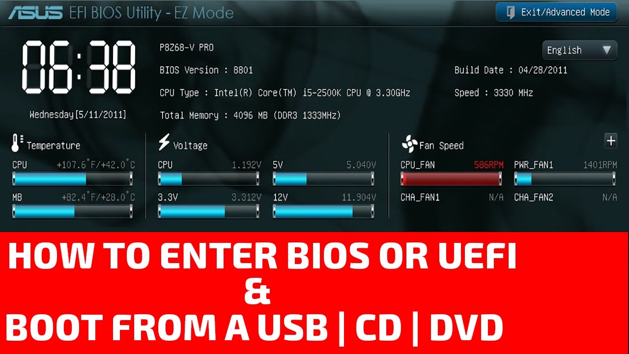 How to Enter BIOS or UEFI and Boot from a Flash Drive or a CD, DVD
