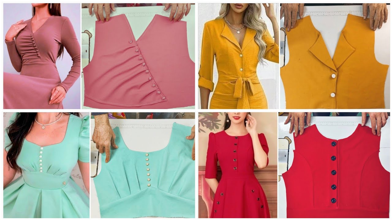 ( 4 ) تصاميم مذهله خياطة وتفصيل فساتين رائعه جدا/ أحدث موديلات هذا العام