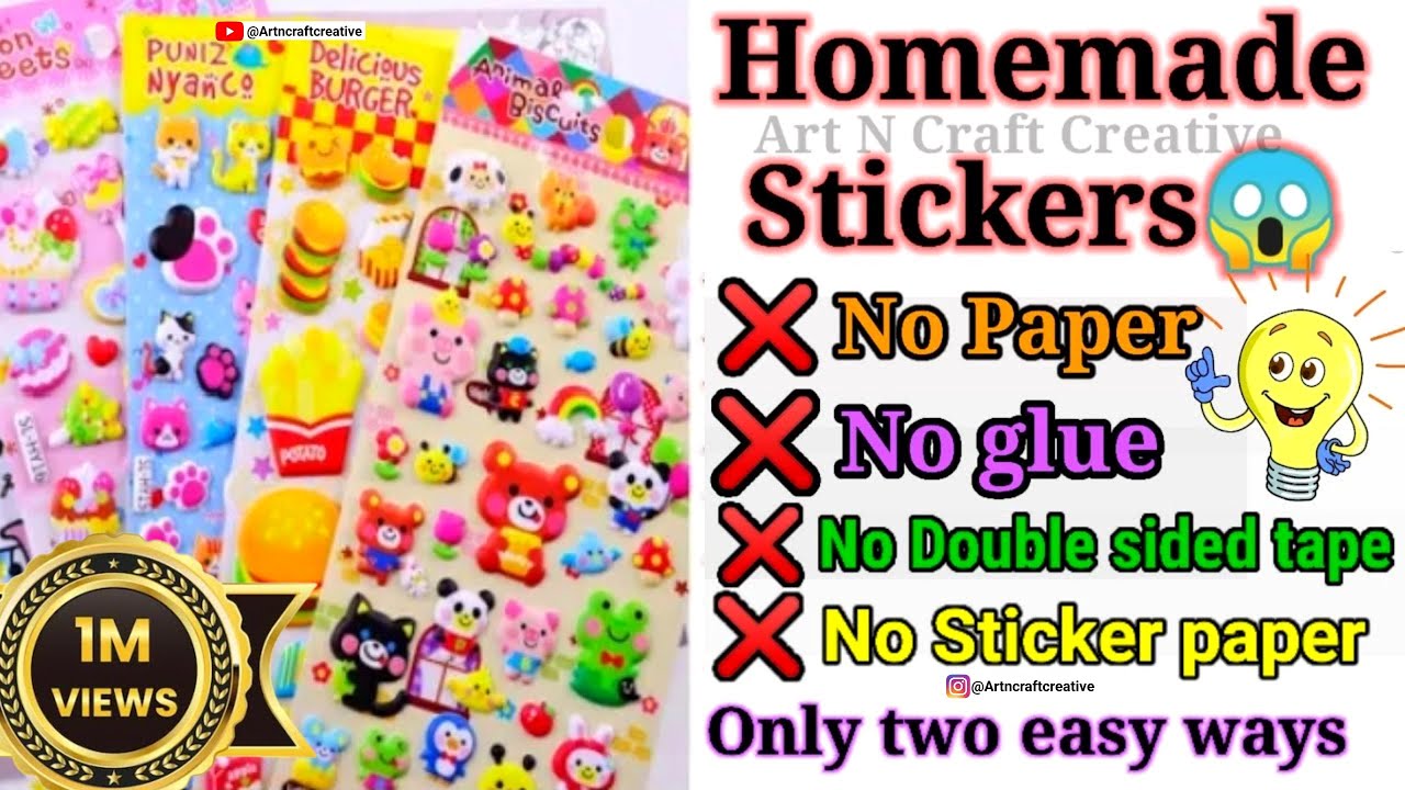 How to make kawaii stickers (without sticker paper/ tape) for journal / DIY  kawaii stickers, How to make kawaii stickers (without sticker paper/ tape)  for journal / DIY kawaii stickers