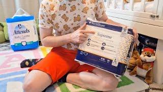 Northshore Supreme adult diapers review, EU made diapers that run small with very soft plastic screenshot 3