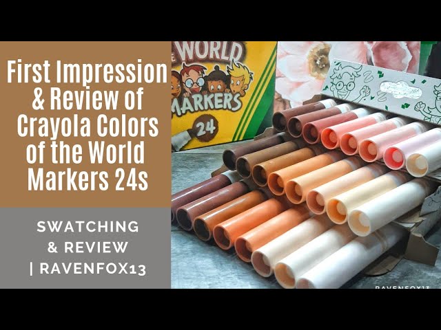 First Impression & Swatching of Crayola Colors of the World Markers 