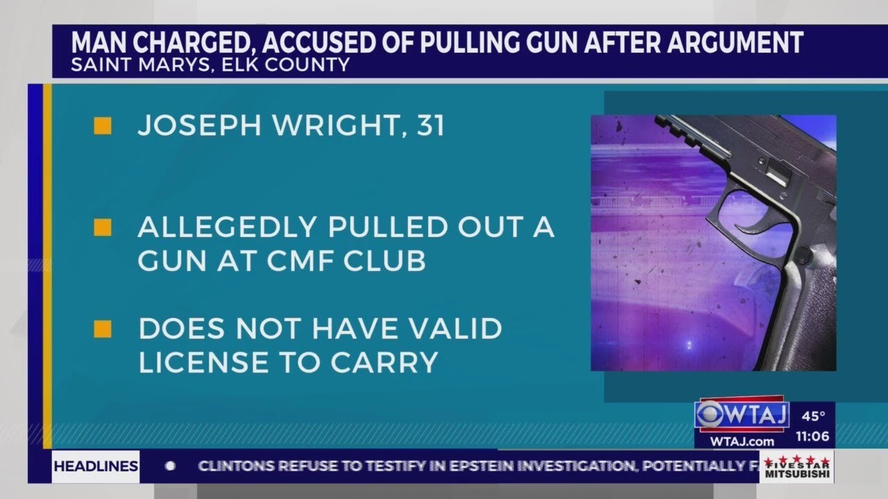 Elk County man accused of pulling gun after argument in club | WTAJ ...