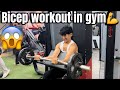 Bicep workout in gym with bhai 💪 ￼ bhai ko kidhar ki jaldi Ho rahi thi 🤔￼