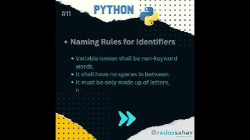 Naming Rules || Identifiers || Python