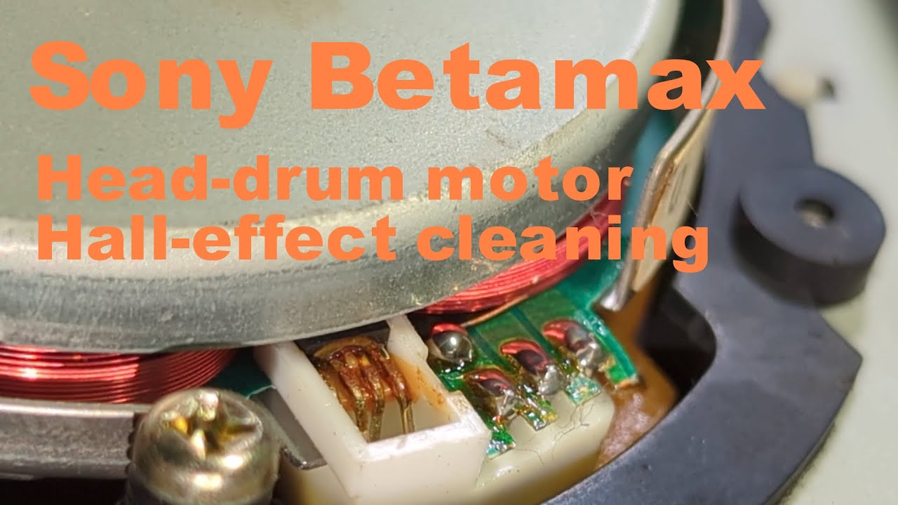 Sony Betamax head drum motor halleffect cleaning demonstration YouTube