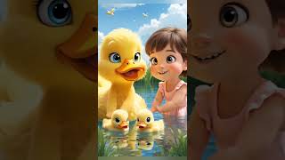 A Little Girl’s Joy with Duck Family”. “Adorable Moments: Baby Ducks and a Child’s Smile” #cutebaby