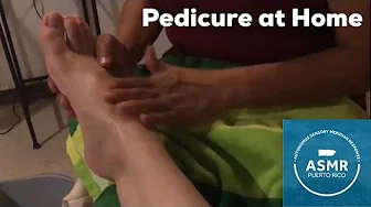 [ASMR] Relaxing Feet Pedicure at Home | Men Foot Massage No Talking