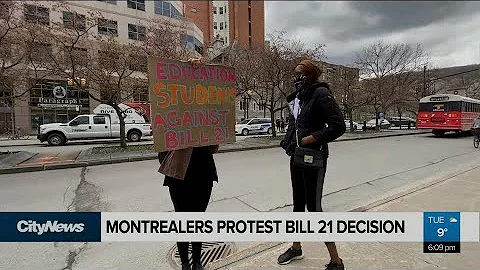 Bill 21 protesters gather in Montreal