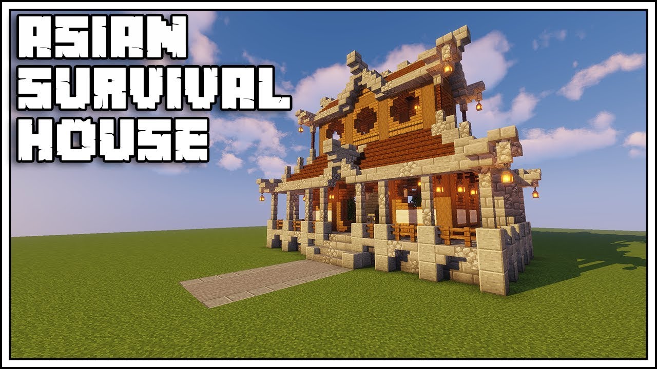 Minecraft 1.14 Asian Survival House Tutorial - YouTube