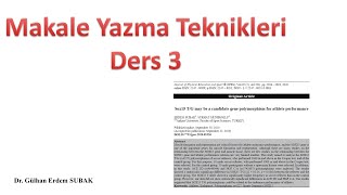 Makale Yazma Teknikleri - 3. Ders