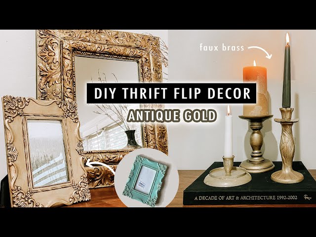 DIY THRIFT FLIP Antique Gold Decor (Testing Techniques and Paints) | XO, MaCenna class=