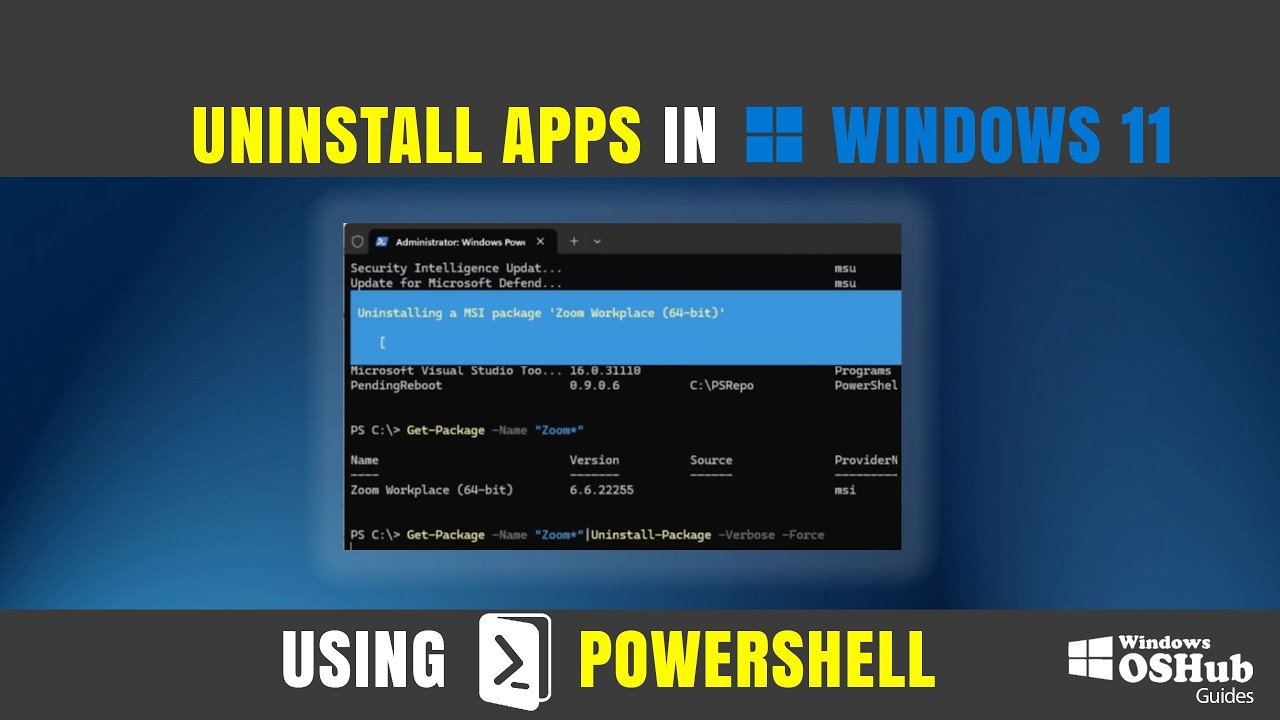 How to Uninstall Apps Using PowerShell in Windows 11 - YouTube