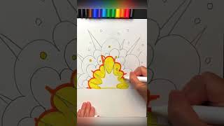 How To Draw A Cartoon Explosion|Easy|2023|简笔画