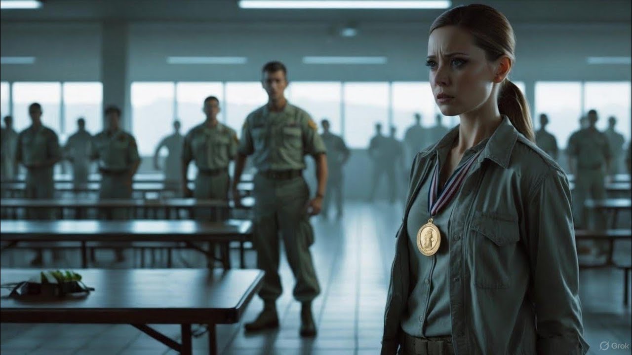 Он ударил её в столовой, а затем застыл на месте, когда с её куртки выпала эмблема морского пехот...