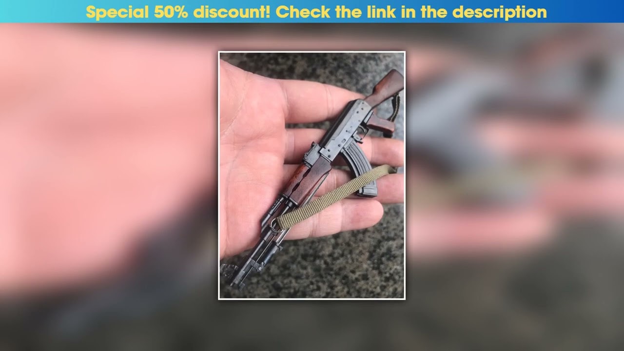 Must Buy 1/6 WWII Miniature Military Model Solid Wood Metal AK47 Rifle Gun Model Handmade Assembly•