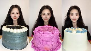 Asmr🍰Eating Dragon Fruit Cream Cake🍰 (Soft And Waxy Sound) 크림丨먹방丨Mukbang丨Satisfying丨Eatingsho