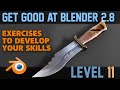 Hunting Knife | Beginner Exercises | Part 11 | Hard Surface Modelling 7 | Blender 2.8