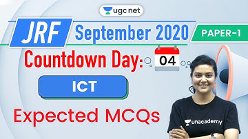 08:30 AM - JRF UGC NET Paper 1 | ICT by Aditi Sharma | Expected MCQ