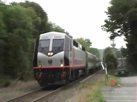 May 26, 2007, 2:29PM - NJ Transit PL42AC #4029 pulls Comet I cars north into Tuxedo station on the Metro-North Port Jervis Line (formerly the Erie-Lackawanna...