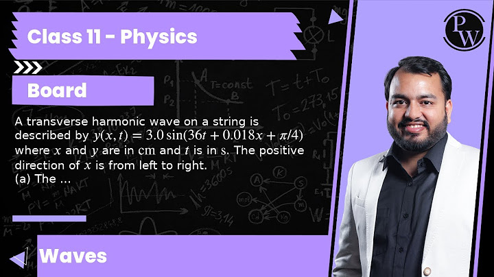 The figure to the right shows a transverse harmonic wave